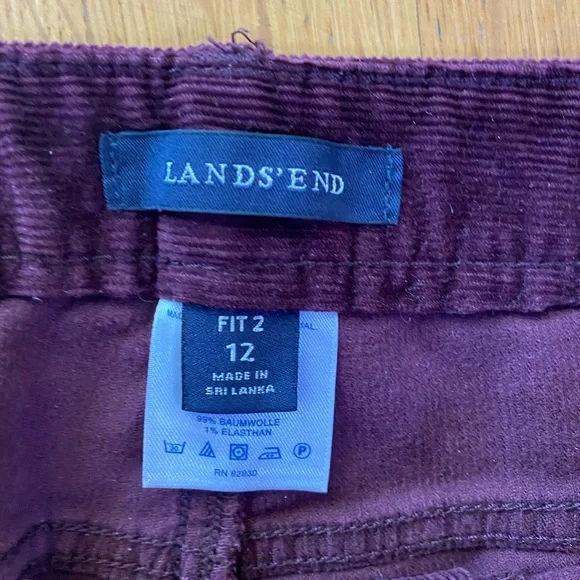 Lands End Burgundy Corduroy Pants - Picture 4 of 9